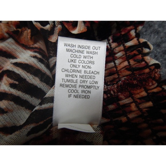 Apt 9 Blouse Top Women's Plus Size‎ 3X Leopard Print Cap Sleeve V-Neck Henley - Picture 5 of 8